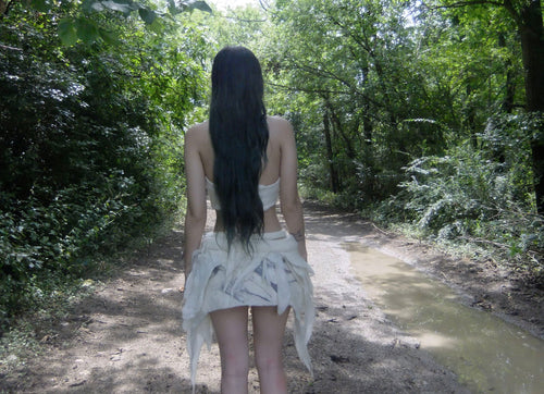 Felted fairy skirt with detachable  fur belt